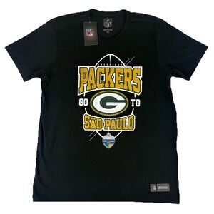 Green Bay Packers Go To São Paulo T-Shirt Men's XL NFL Black NWT